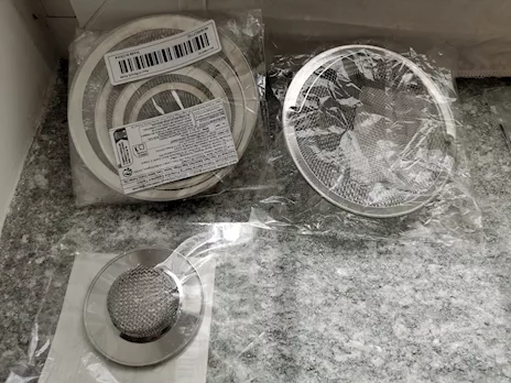 Filtri inox per scarichi lavello, vasca, doccia, lavandino