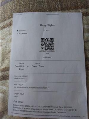 N 2 biglietti green zone harry styles 22/7 - Foto 2