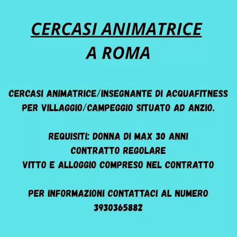 Cercasi animatrice