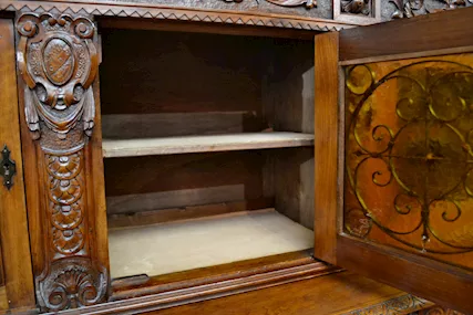 Credenza doppio corpo stile Rinascimento del 900 - Foto 6