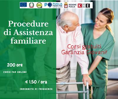 CORSO GRATUITO PROCEDURE DI ASSISTENZA FAMILIARE - ORE 200