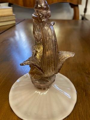 Antico vaso Murano anni 40 con base a cavalluccio incamiciat - Foto 6