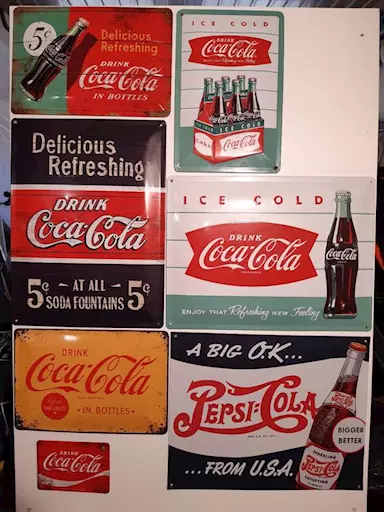 Artico vintage coca-cola e pepsi cola