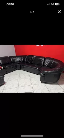 Divano di pelle nero