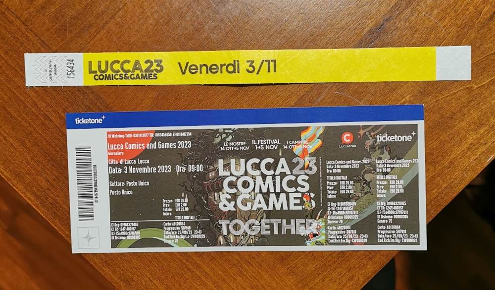 Biglietto + braccialetto LUCCA COMICS 2023 - 3 novembre