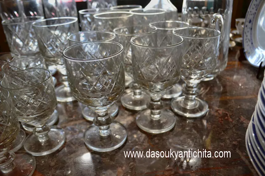 Servizio di bicchieri in cristallo vintage Webb Corbett, modello georgiano - Foto 6