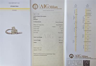 Platino - Anello - 0.50 ct Diamanti, colore J - Foto 2