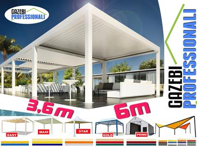Bioclimatica 6x3,5 pergola gazebo dehor lamelle bar tettoia, colore bianco - Foto 5