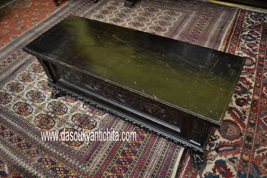 Cassapanca stile rinascimento, in legno massello - Foto 4