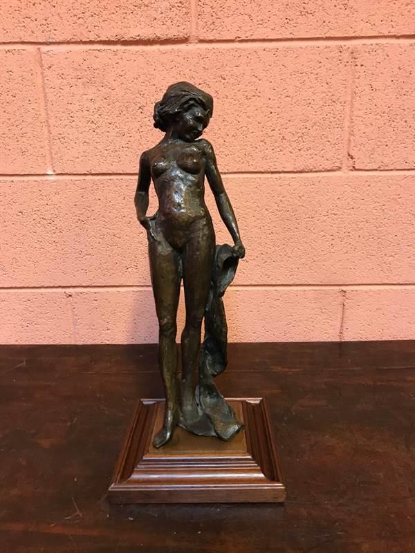 Statuetta scultura in bronzo del 900 donna figura femminile - Foto 1
