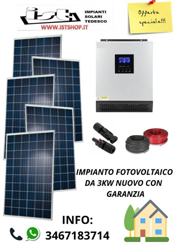 IMPAINTO FOTOVOLTAICO DA 3KW PER CASE IN CAMPAGNA NO ENEL
