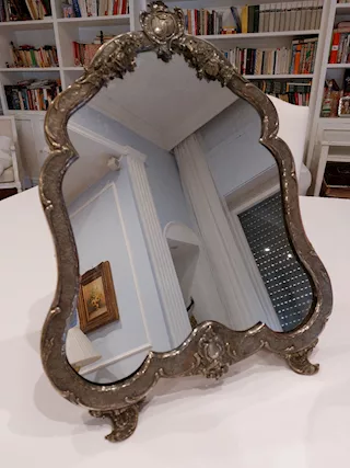 Specchiera da appoggio 1894 in Argento e legno