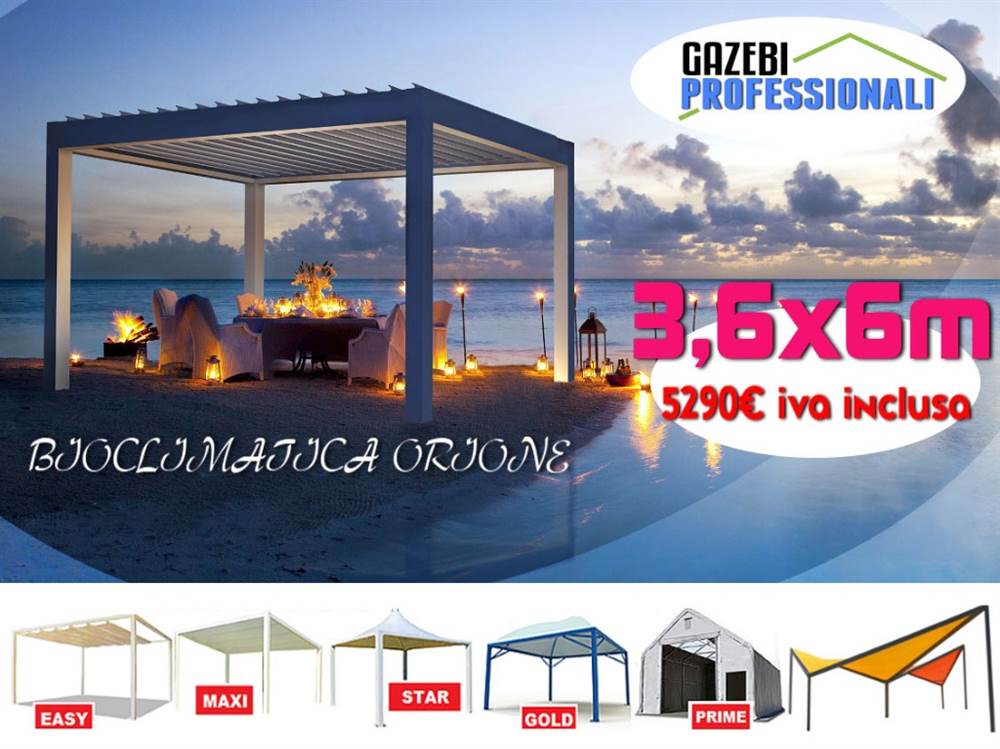 Bioclimatica 6x3,5 pergola gazebo dehor lamelle bar tettoia, colore bianco - Foto 3
