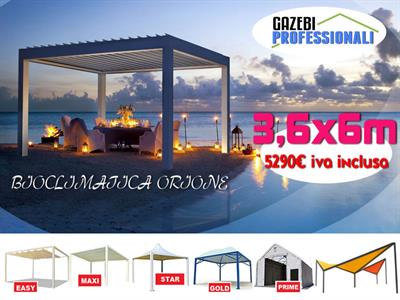 Bioclimatica 6x3,5 pergola gazebo dehor lamelle bar tettoia, colore bianco - Foto 3
