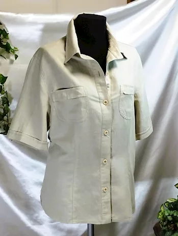 Camicia camicetta donna misto lino beige tg. L - Made in Ita - Foto 2