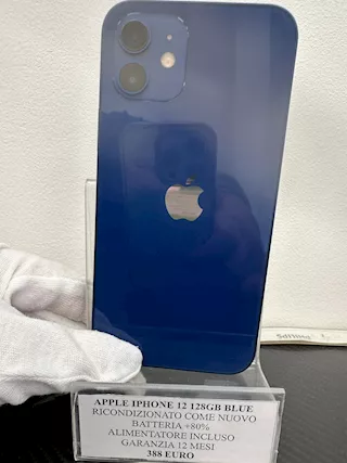 Apple iphone 12 128 gb blue batteria + 80%