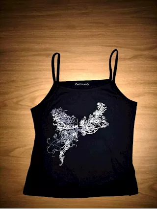 Top Canotta - MAIN COMPANY - con stampa glitterata - NUOVO