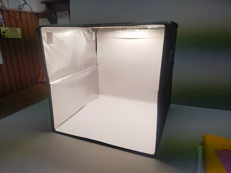 Scatola fotografica portatile con led e sfondi