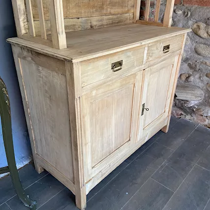 Antica Credenza Liberty Grezza al Naturale, in legno massello - Foto 3
