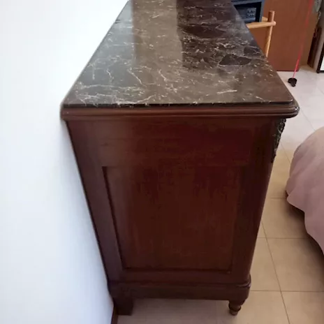 Cassettone antico legno massello con piano in marmo, in buone condizioni - Foto 6