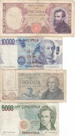 Banconote e Monete varie della Lira ed Estere