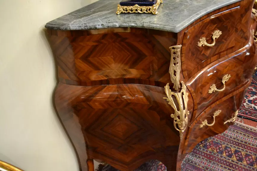 Commode-cassettone stile Luigi XV cm. 150 cm, in legno massello - Foto 4