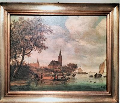 Quadro Barche da Pesca su un Fiume