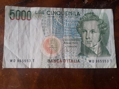 Banconota da 5000 lire del 1985