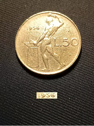 Moneta 1956 da 50 lire - tipo Vulcano 1°