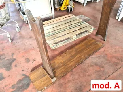 Tavoli legno e vetro usati, mod. B - Foto 4
