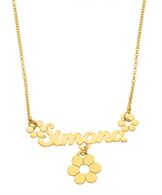 Collana in argento 925 con nome e ciondolo a forma di fiore
