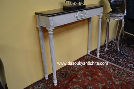 Console laccata stile Luigi XVI, in legno massello - Foto 6