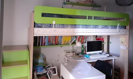Letto a ponte con scaletta a gradini apribili - Anteprima 1