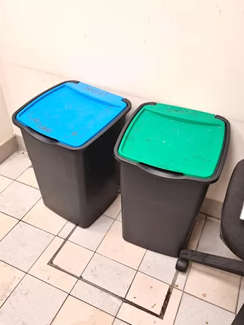 2 pattumiere per rifiuti da ufficio usate