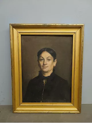 Antico dipinto, olio su tela raffigurante don Salvetti