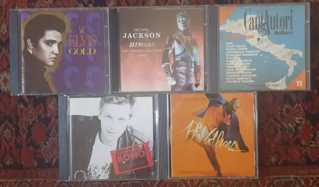 Lotto 5 CD E. Presley M Jackson cantautori italiani Collins