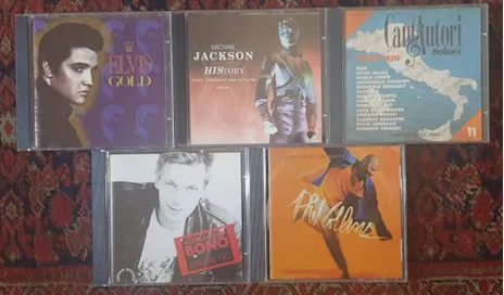 Lotto 5 CD E. Presley M Jackson cantautori italiani Collins