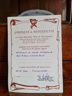 Mobile vetrina in noce massello con certificato - Foto 5