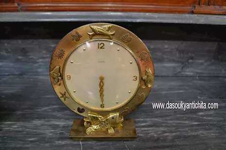 Orologio da tavolo Luxor in bronzo stile Art Déco metà XX secolo