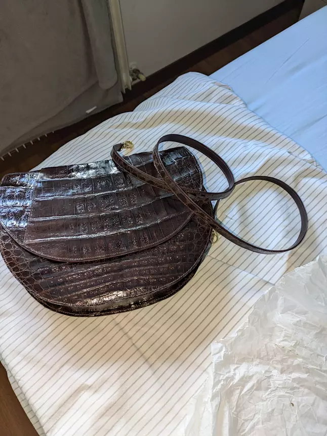 Foto 2Borsa donna spalla pelle di coccodrillo