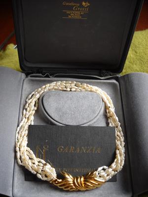 Collana vintage perle fiume torchon