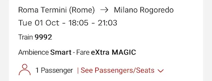 Italo 01/10/24 Roma Termini - Milano