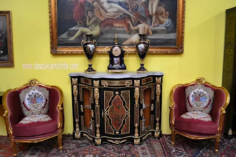 Servante stile Napoleone III Boulle a tre sportelli