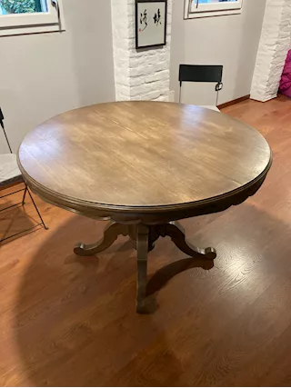 Tavolo rotondo estendibile in rovere