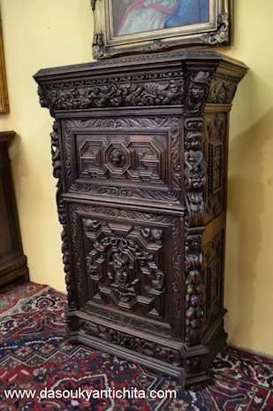 Antico secretaire francese stile Rinascimento