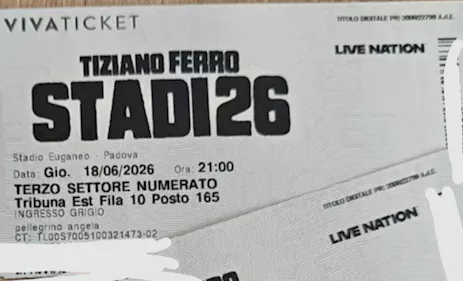 Biglietti Tiziano Ferro Padova 18 giugno