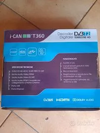 DECODER DIGITALE TERRESTRE DVB T2 I-CAN T360, modello recente - Foto 2
