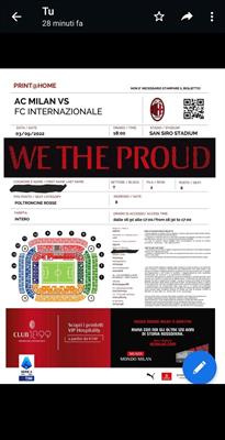 BIGLIETTO MILAN-INTER DEL 03-09-2022 ORE 18:00