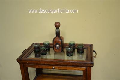 Set da liquore in pelle vintage anni 60