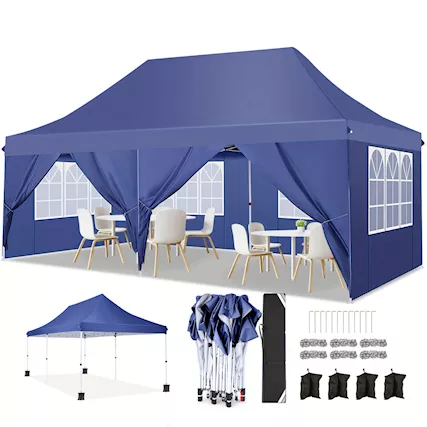 Gazebo, Gazebo da Giardino, Gazebo Pieghevole 3x6 M con 6 Pa